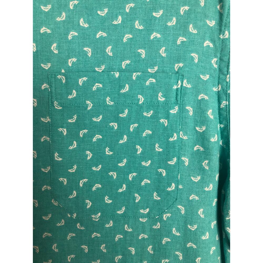 Southern Tide Sports Shirt Linen Rayon Turquoise Men's Small NEW - Picture 3 of 9